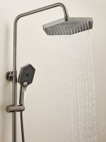 Душевая стойка Haiba HB24726-3 с термостатом, оружейная сталь