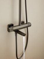 Душевая стойка Haiba HB24726-3 с термостатом, оружейная сталь