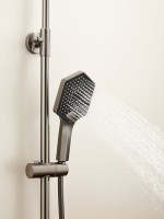 Душевая стойка Haiba HB24726-3 с термостатом, оружейная сталь