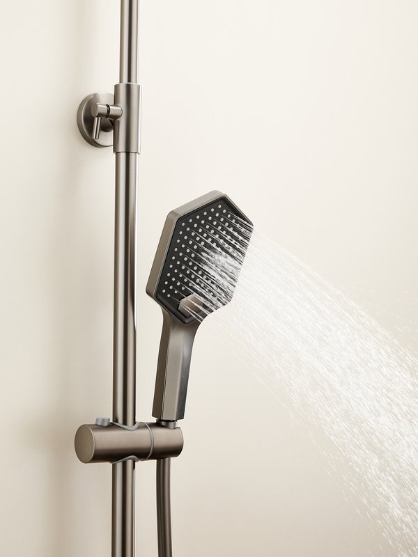 Душевая стойка Haiba HB24726-3 с термостатом, оружейная сталь