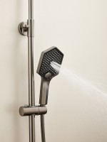 Душевая стойка Haiba HB24726-3 с термостатом, оружейная сталь