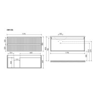 Тумба для ванной подвесная Sancos Snob R левая 1195х445х500, SNR120LCE