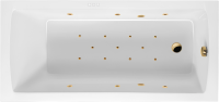 Акриловая ванна Excellent Aquaria Relax 150x70 см, встраиваемая, с гидромассажем, белая, с каркасом, со сливом-переливом, фурнитура золото