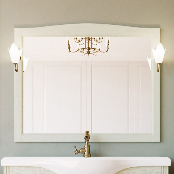 Зеркало ValenHouse Эллина 120 слоновая кость, основа светильника бронза