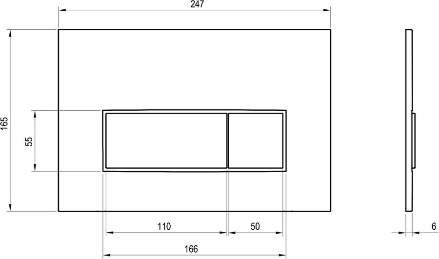 Кнопка смыва для унитаза Ravak Uni Slim пластик, цвет черный
