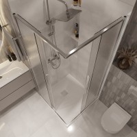 Душевой уголок Niagara Nova NG-3622-34 80x80, профиль хром, стекло шиншилла