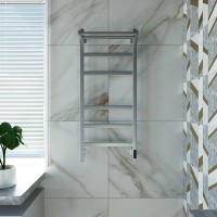 Полотенцесушитель электрический Grota Tela 430х1000 NM EL 100x45 см, подключение справа, слева, скрытое подключение справа, матовый хром, лесенка, с полкой