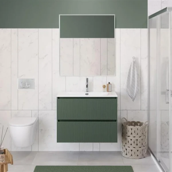 Мебель для ванной комнаты BelBagno Uno 90 подвесная, 2 ящика, матовая еловая