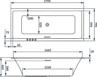 Акриловая ванна Excellent Heaven Slim Relax 180x80 см, встраиваемая, с гидромассажем, белая, с каркасом, со сливом-переливом