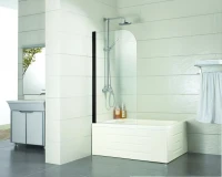 Шторка на ванну Azario MERRIT AZ-NF6211,70 см, профиль черный