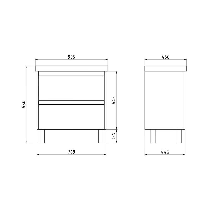 Тумба под раковину без столешницы Dreja Luxury Plus 80 серый базальт