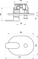 Встраиваемый смеситель для душа и ванны Ravak Chrome CR 065.00