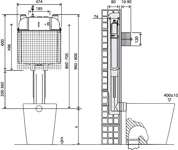 Смывной бачок скрытого монтажа BelBagno BB025-CS