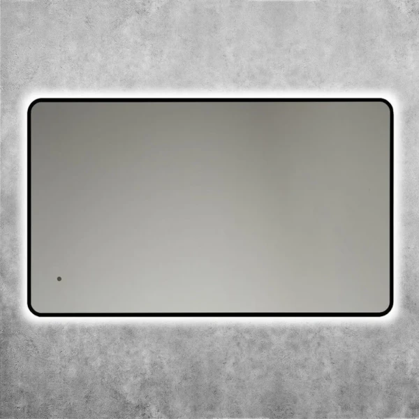 Зеркало Art&Max Siena S 60х100 черное, с LED-подсветкой, 6000К