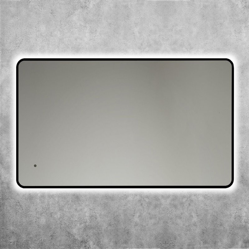 Зеркало Art&Max Siena S 60х100 черное, с LED-подсветкой, 6000К