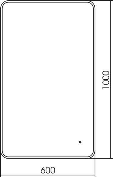 Зеркало Art&Max Siena S 60х100 черное, с LED-подсветкой, 6000К