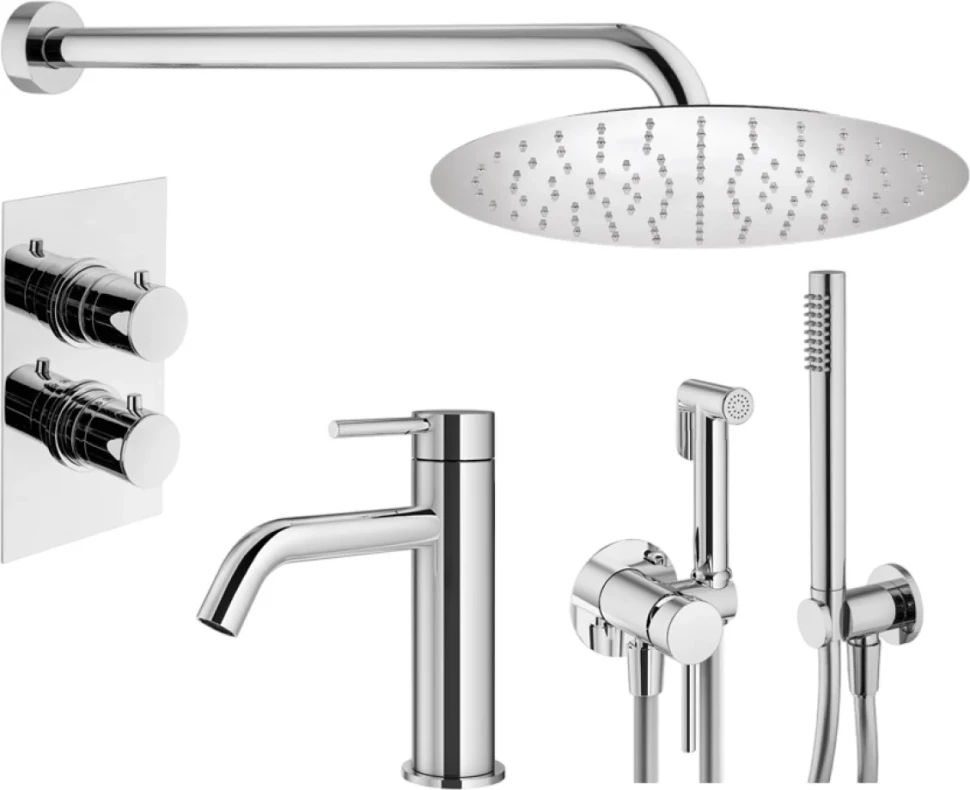 Комплект для ванной Plumberia Selection Ixo KITZXOT18QCR53 С ВНУТРЕННЕЙ ЧАСТЬЮ, хром