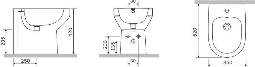 Биде напольное AM.PM Spirit V2.0 C703111WH глянцевое белое