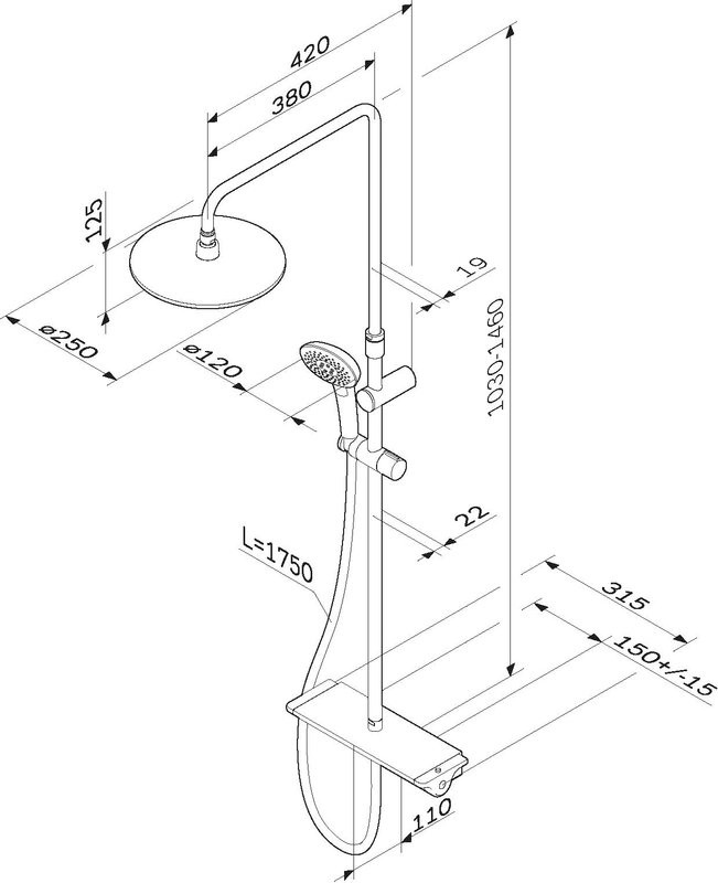Душевая стойка AM.PM Spirit V2.0 F0770A400 с термостатом