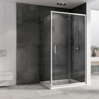 Душевой уголок Abber Schwarzer Diamant AG301005-S505 100x50, профиль хром, стекло прозрачное