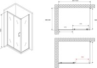 Душевой уголок Abber Schwarzer Diamant AG301005-S505 100x50, профиль хром, стекло прозрачное
