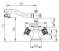Смеситель для раковины Zorg Antic Antic A 7009U-BR