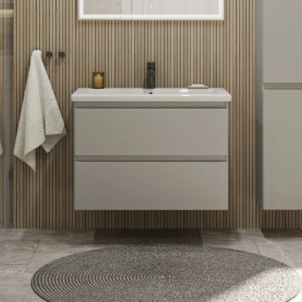 Тумба с раковиной SanStar Riana 80 подвесная, grey, раковина Como 80
