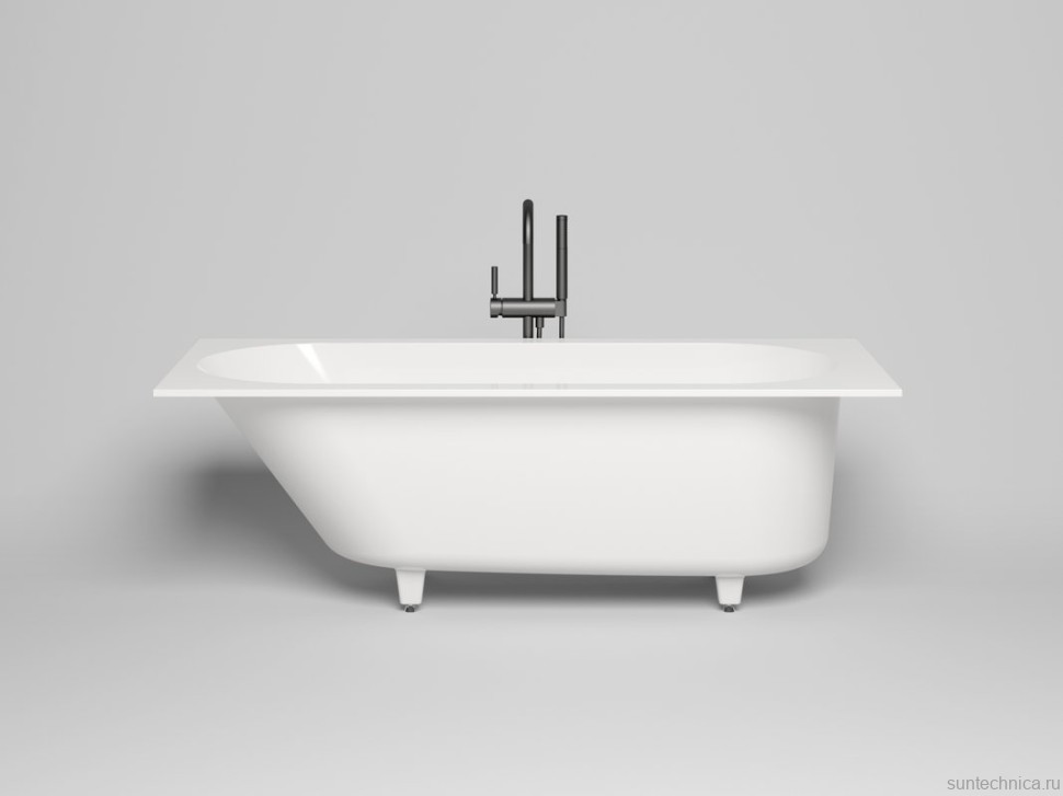 Ванна из искусственного камня Salini Ornella S-Sense 160x70 см, встраиваемая, белая, на ножках