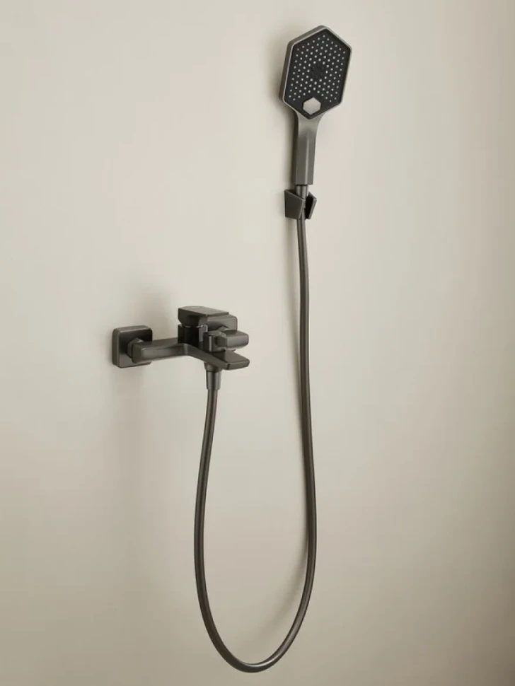 Смеситель для ванны с душем Haiba HB60726-3 оружейная сталь