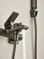 Смеситель для ванны с душем Haiba HB60726-3 оружейная сталь