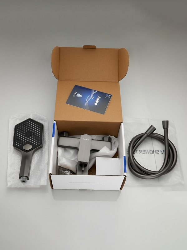 Смеситель для ванны с душем Haiba HB60726-3 оружейная сталь