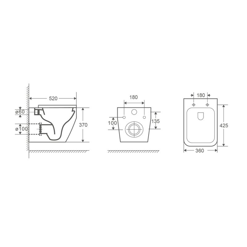 Унитаз подвесной Grossman GR-4410SQ с микролифтом, белый глянец