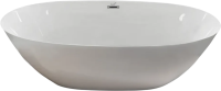 Акриловая ванна Ceruttispa GRETA170 170x80 см, отдельностоящая, белая, овальная, с каркасом, со сливом-переливом, с донным клапаном