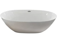 Акриловая ванна Ceruttispa GRETA170 170x80 см, отдельностоящая, белая, овальная, с каркасом, со сливом-переливом, с донным клапаном