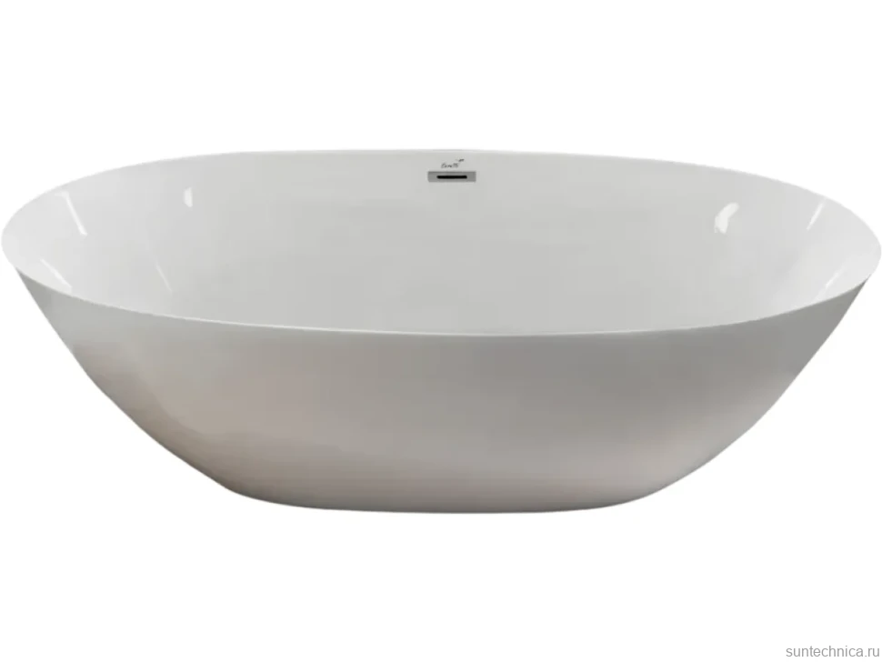 Акриловая ванна Ceruttispa GRETA170 170x80 см, отдельностоящая, белая, овальная, с каркасом, со сливом-переливом, с донным клапаном