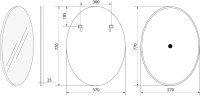 Зеркало Art&Max Сarrara 57х77 с LED-подсветкой, 6000К