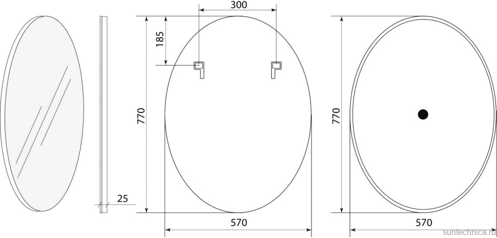 Зеркало Art&Max Сarrara 57х77 с LED-подсветкой, 6000К