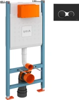 Система инсталляции для унитазов VitrA V-Fix Core 732-5800-01 с кнопкой смыва Root Square 740-0411 черной