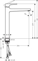 Смеситель для раковины Hansgrohe Metropol 32512000 с донным клапаном Push-Open