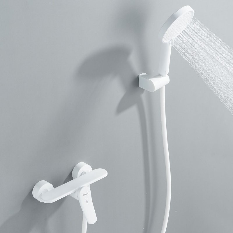 Смеситель для душа с лейкой Shevanik S4716C, белый