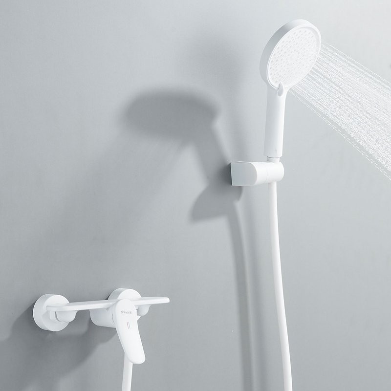 Смеситель для душа с лейкой Shevanik S4716C, белый