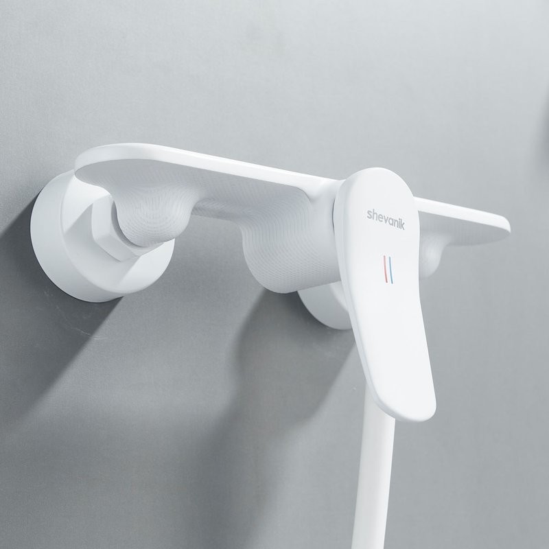 Смеситель для душа с лейкой Shevanik S4716C, белый