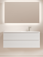 Тумба с раковиной Sancos Folk 120 R подвесная, 2 ящика, bianco