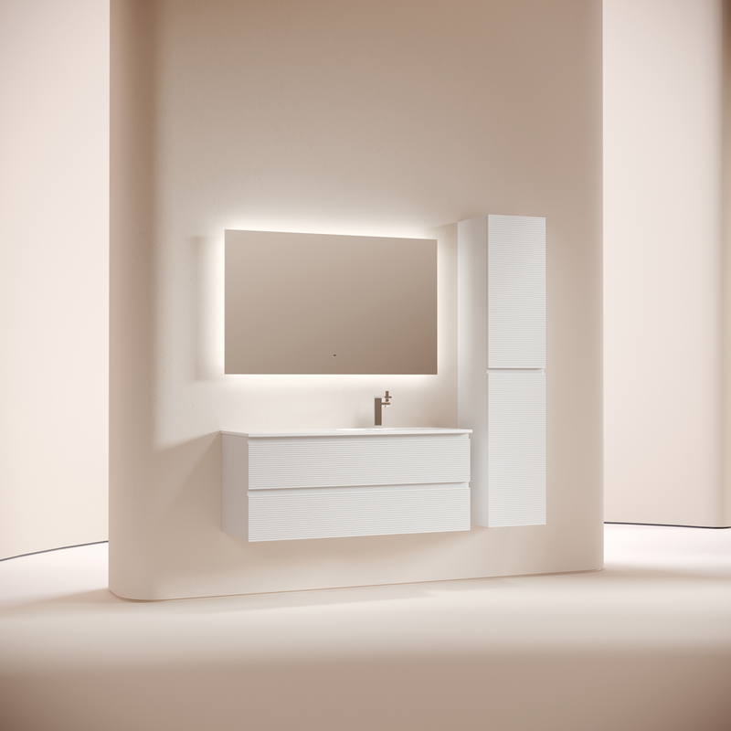 Тумба с раковиной Sancos Folk 120 R подвесная, 2 ящика, bianco