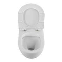 Унитаз подвесной BelBagno Sfera-r BB046CHR BB076SC с микролифтом, безободковый, глянцевый белый