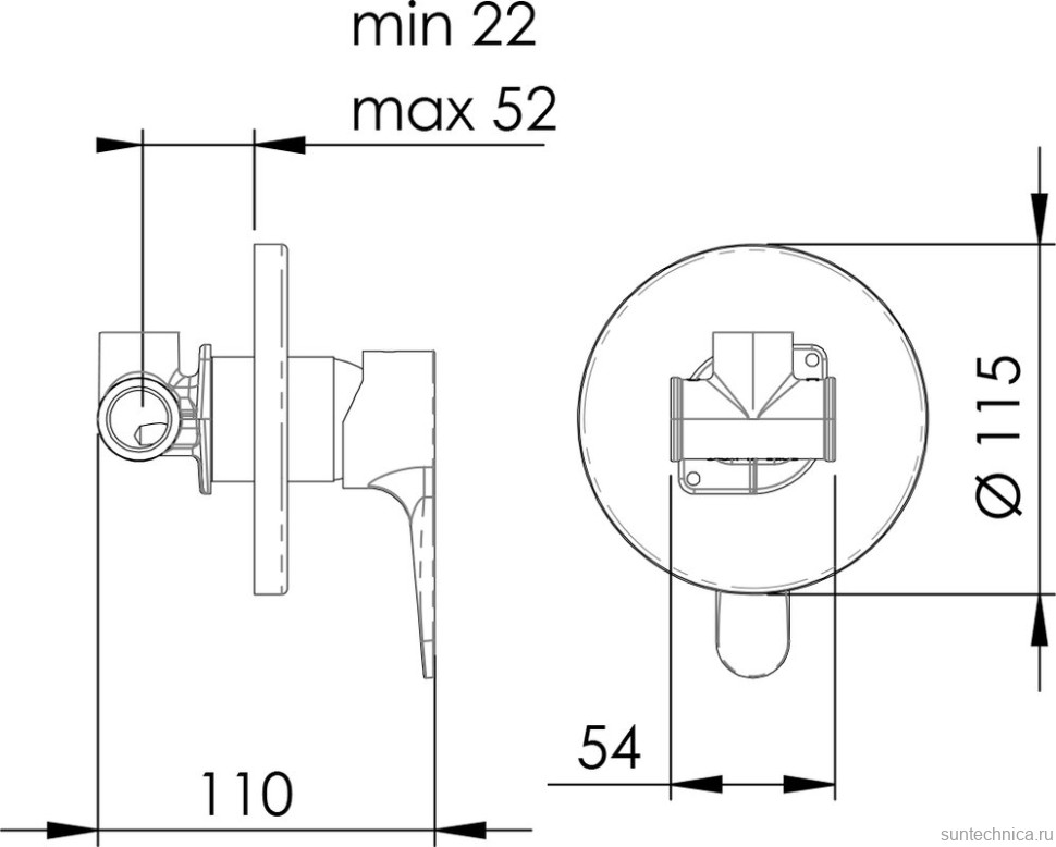 Встраиваемый смеситель для душа и ванны Remer Winner W30 С ВНУТРЕННЕЙ ЧАСТЬЮ