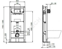 Система инсталляции для унитазов Ideal Standard ProSys 120P R0309AA с кнопкой смыва Oleas P1 R0116AA