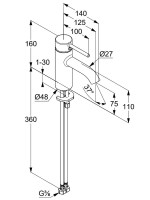 Смеситель для раковины Kludi Bozz 38272N576 брашированный никель PVD