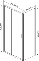 Душевой уголок Vincea Garda VSR-1G8016CL 160x80 см, профиль хром, стекло прозрачное