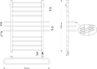 Полотенцесушитель электрический Secado Палермо 4603777478957 105x70 см, подключение справа, бронза, лесенка, латунь